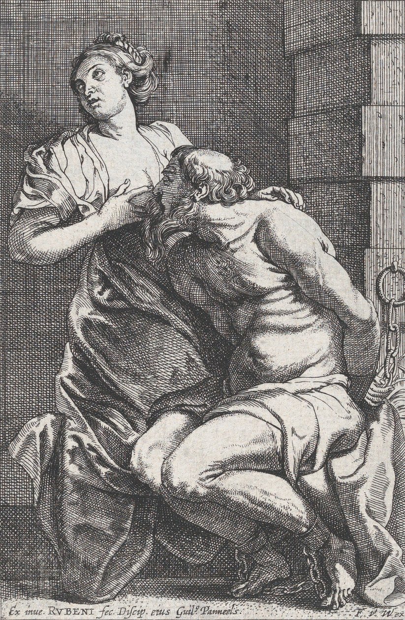 Cimon és Pero, kb. 1631. alkotó: Willem Panneels