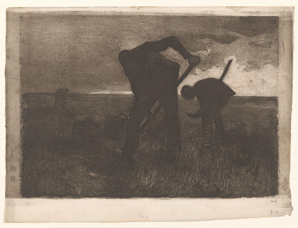 Három burgonyakombájn alkotó: Willem Witsen (signed by artist)