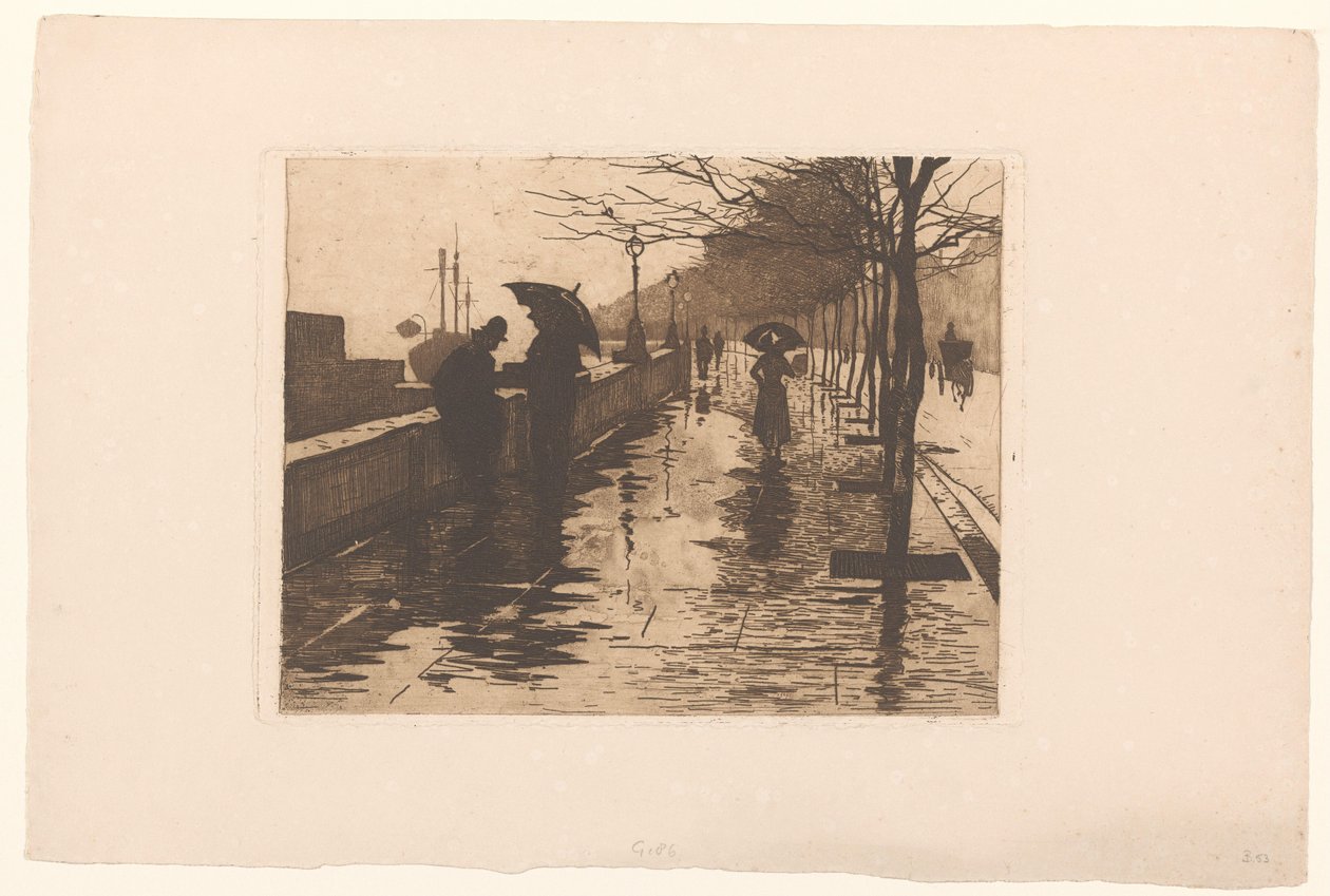 Kilátás a Victoria Embankmentre Londonban alkotó: Willem Arnoldus Witsen