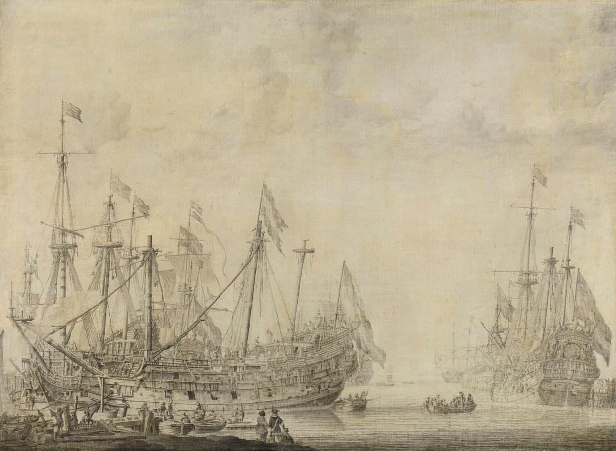 Hajók a csata után alkotó: Willem van de Velde (I)