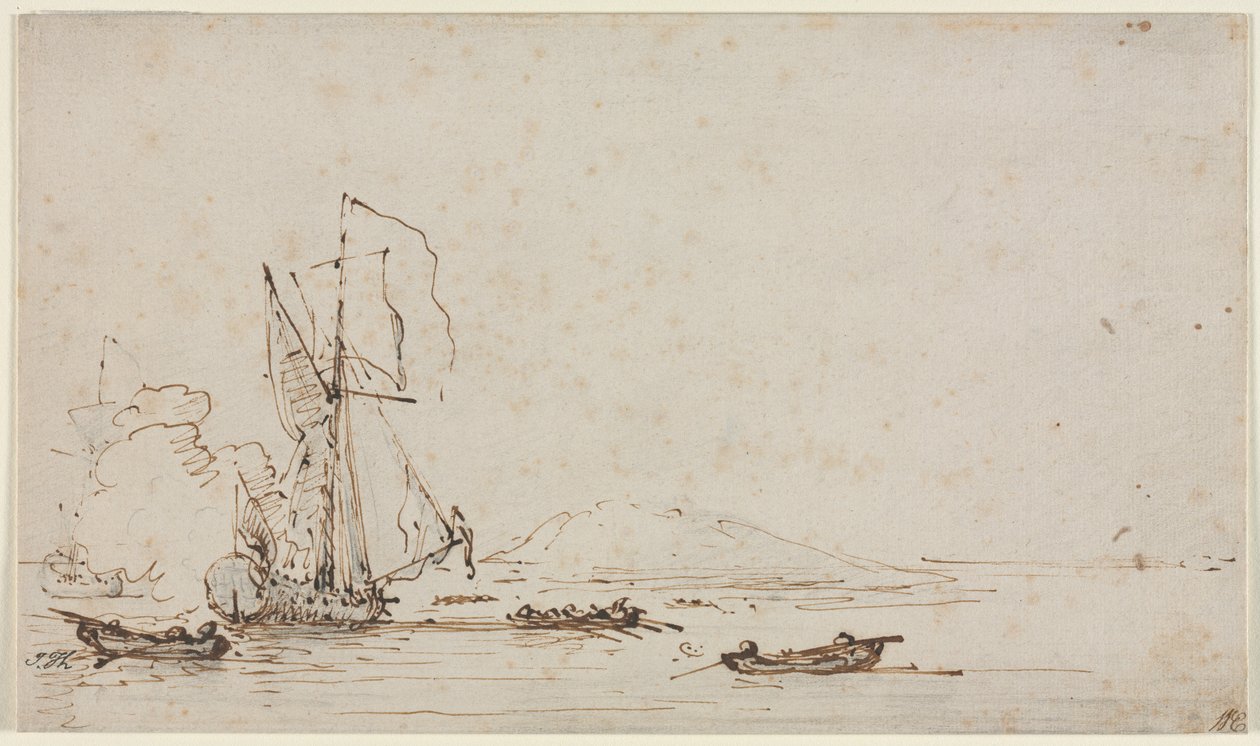 Yacht fogadó üdvözlet alkotó: Willem van de Velde