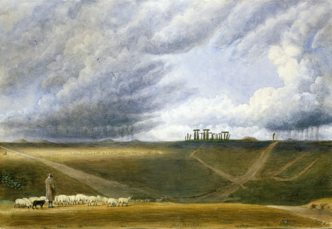 Birkák legeltetése Stonehenge-ben (wc papíron) alkotó: Joseph Mallord William Turner