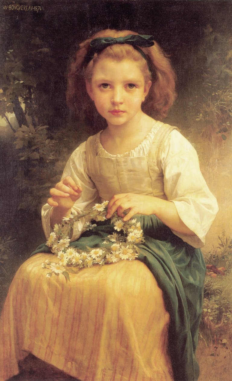 Gyermek fonott korona alkotó: William Adolphe Bouguereau