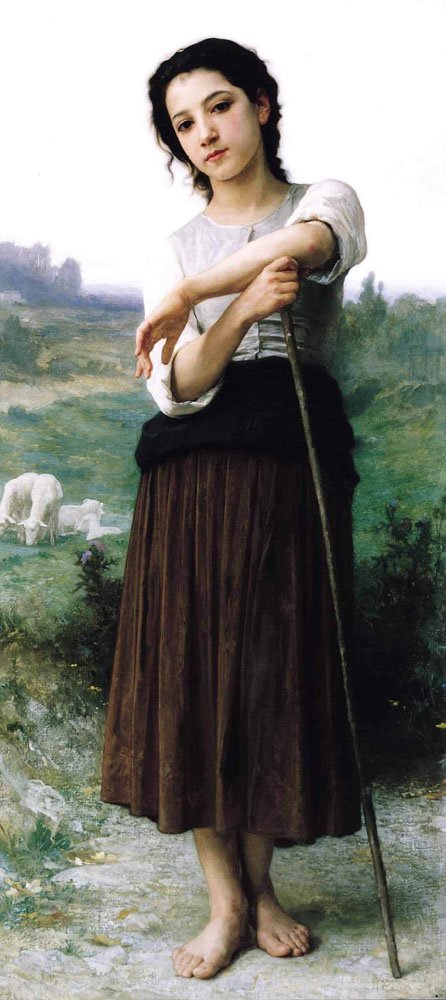 Fiatal pásztornő állva alkotó: William Adolphe Bouguereau