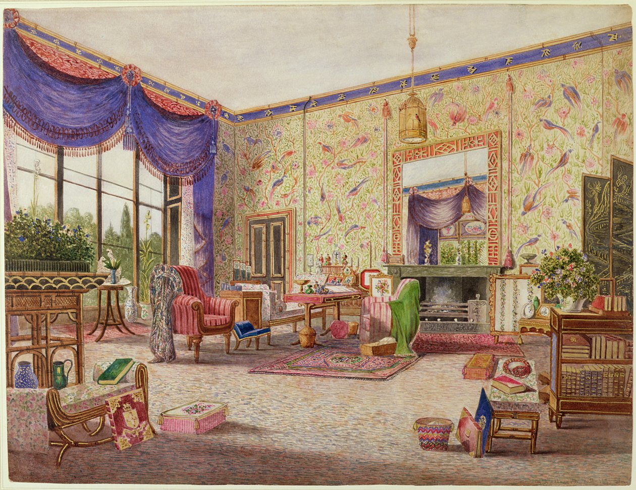 A kínai szalon, Middleton Park, Oxfordshire, 1839 (lásd még 43369) alkotó: William Alfred Delamotte