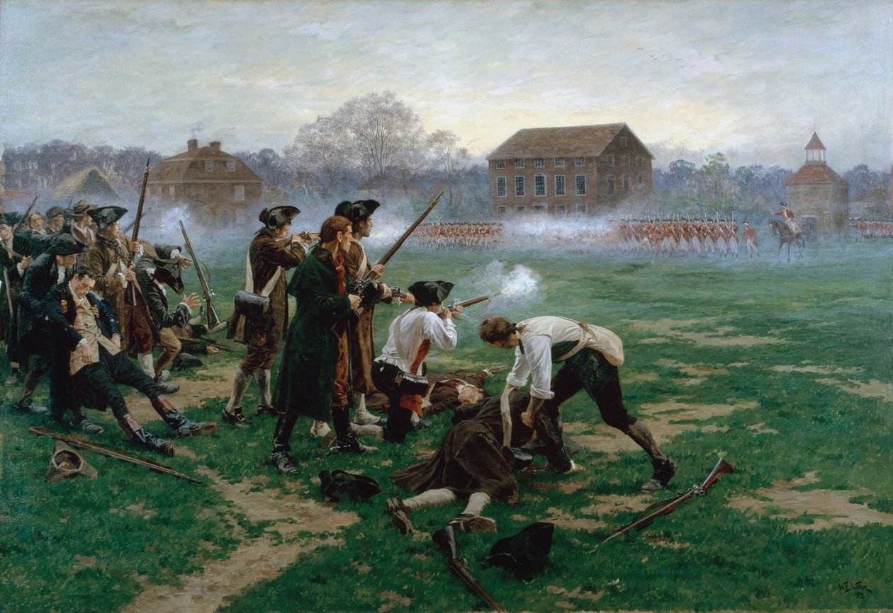 A lexingtoni csata, 1775. április 19., 1910 alkotó: William Barnes Wollen