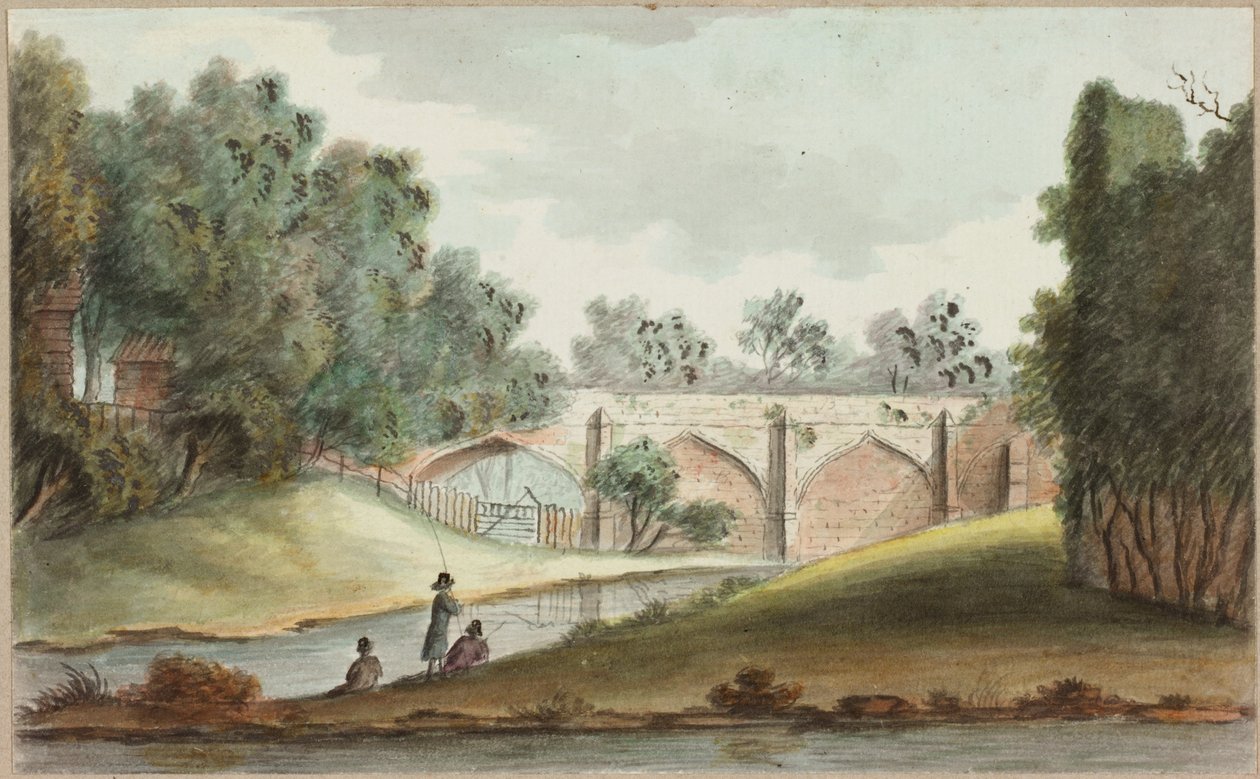 Northumberland View (ceruza és akvarell papíron) alkotó: William Beilby