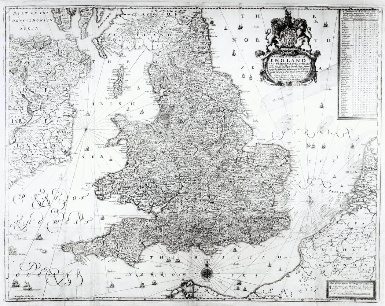 Az Angol Királyság és a Walesi Hercegség új térképe, 1669 alkotó: William Berry