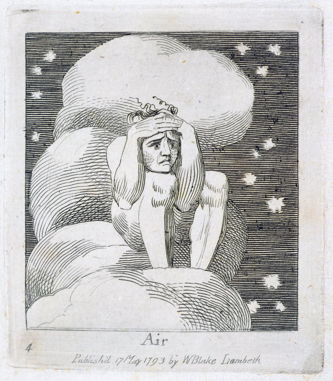 Levegő, 6-os tányér a „Gyermekeknek”. A Paradicsom kapui”, 1793 alkotó: William Blake