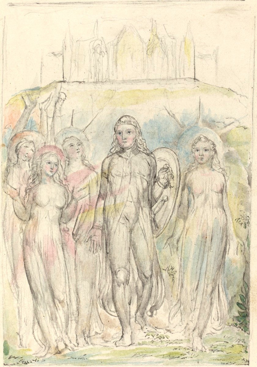 Keresztény a Hit pajzsával alkotó: William Blake