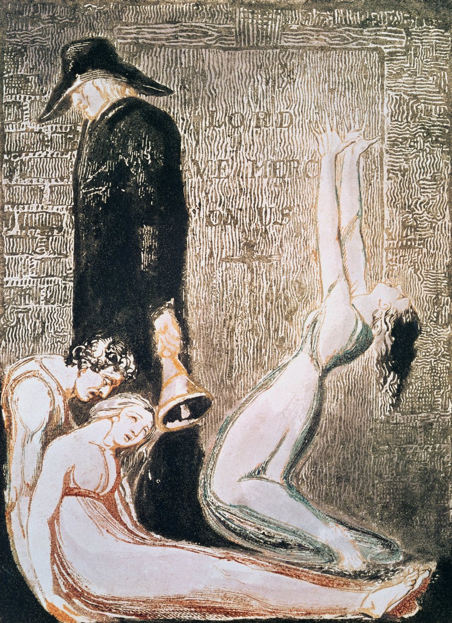 Európa prófécia; Pestis, 1794 körül (dombormű, metszet, wc) alkotó: William Blake