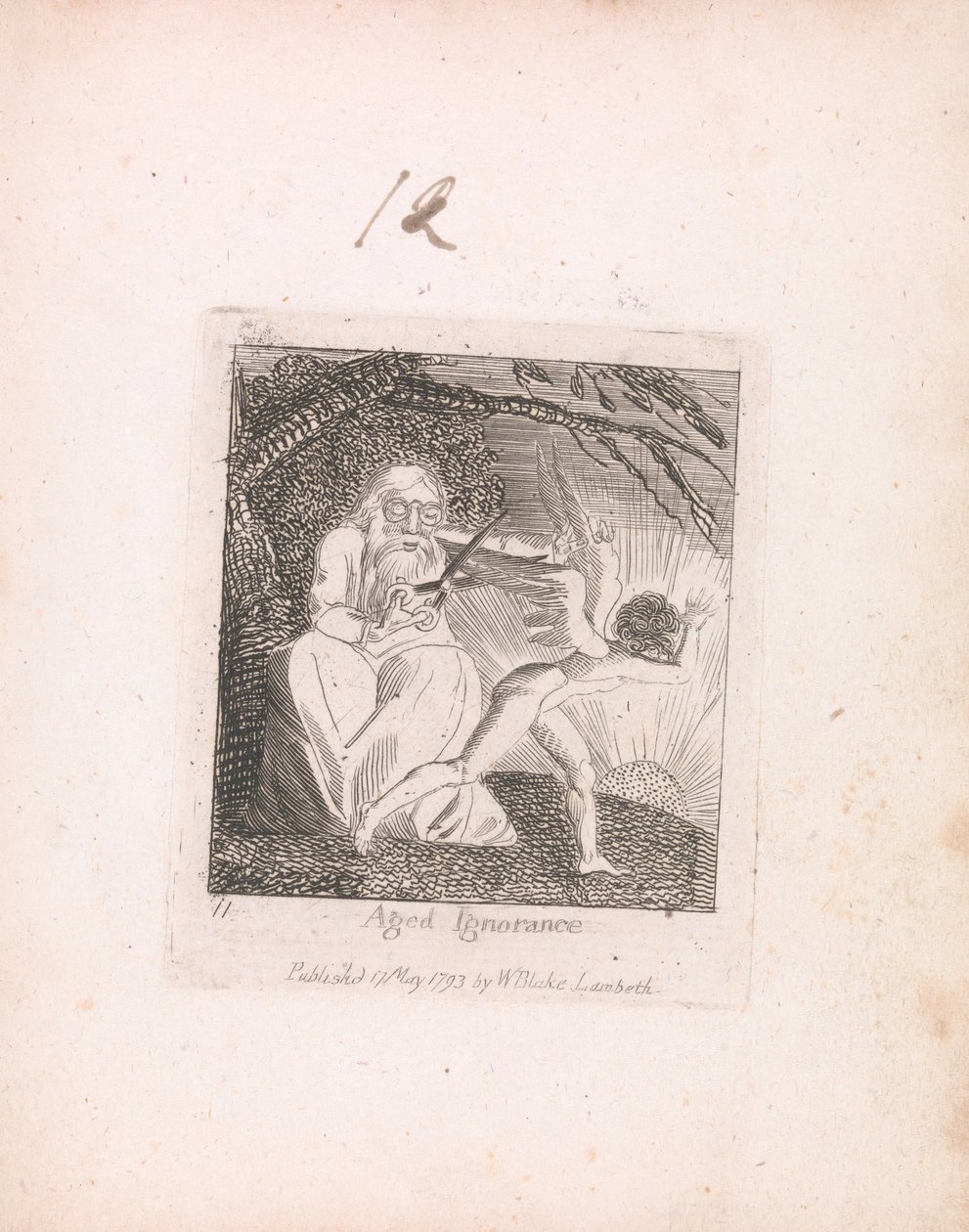 Gyerekeknek. A Paradicsom kapuja, 13. tábla, Idős tudatlanság alkotó: William Blake