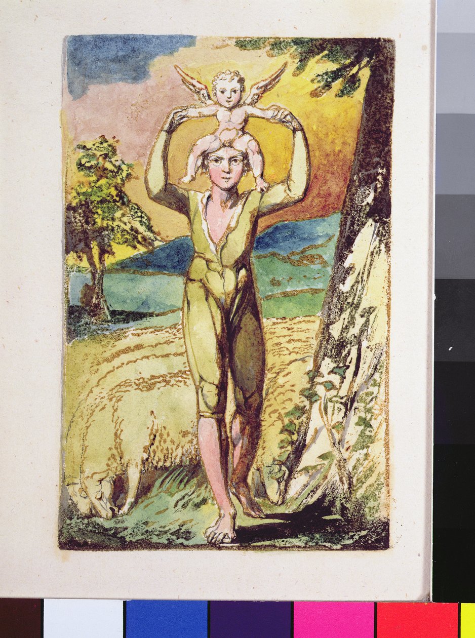 Frontispiece, az ártatlanság dalaiból alkotó: William Blake