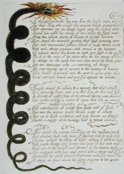 Gondolatban zavart..., 11-es tábla Európából. Egy prófécia, 1794 (domborműves marattás wc-vel és olajjal, papíron) alkotó: William Blake