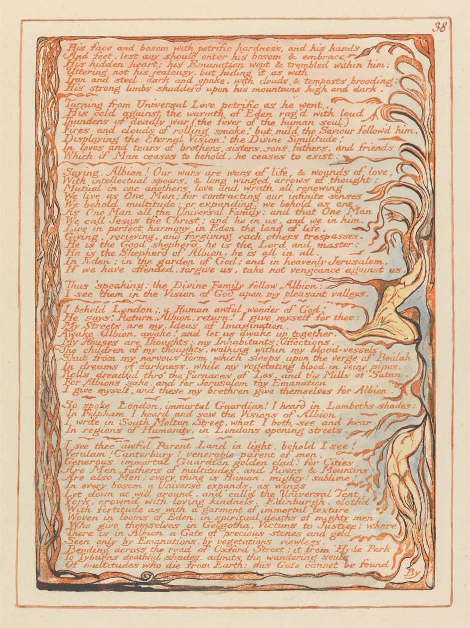 Jeruzsálem, 38. tábla, arca és keble ... alkotó: William Blake