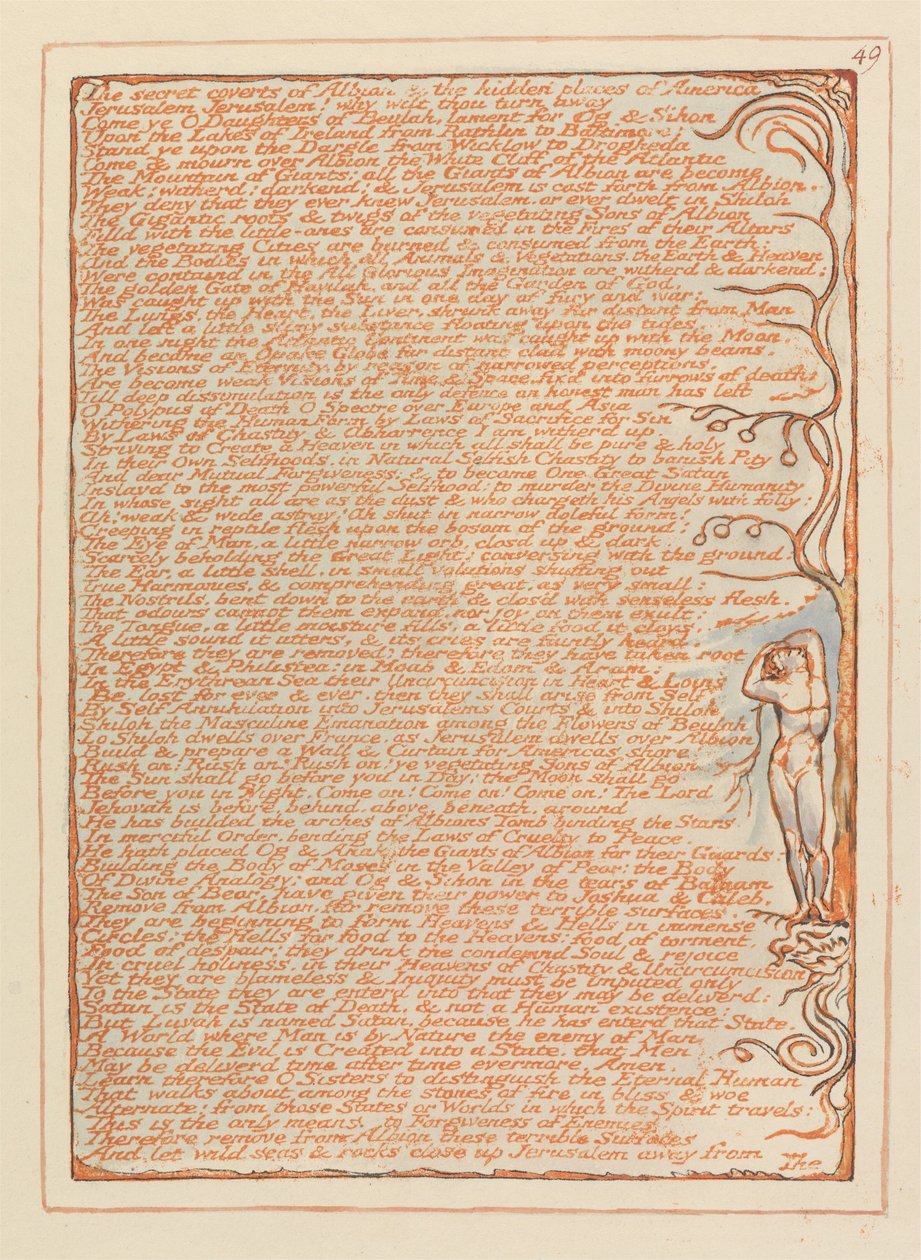Jeruzsálem, 49. tábla, Albion titkos titkai ... alkotó: William Blake