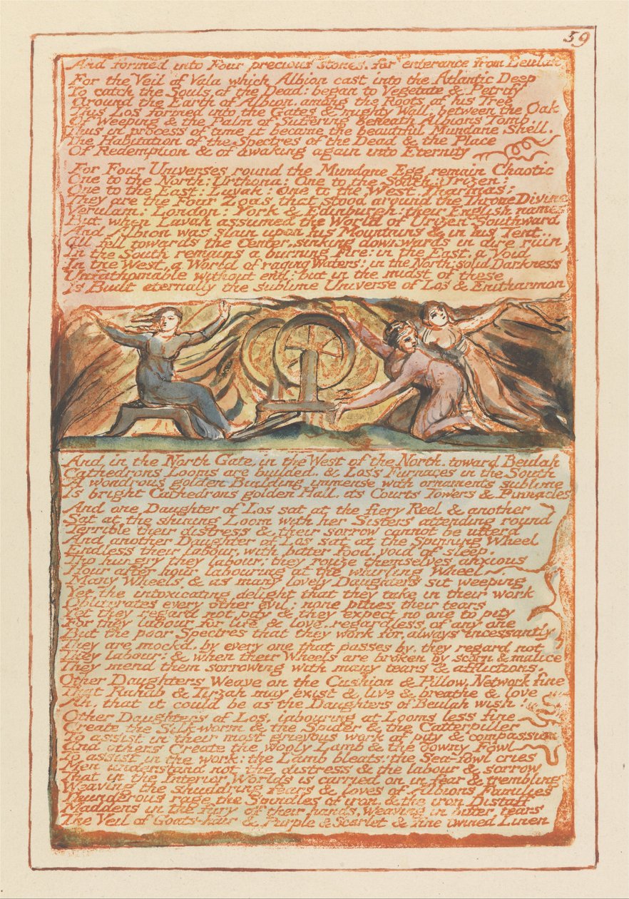 Jeruzsálem, 59. lemez, és négy drágakővé formálódott. alkotó: William Blake