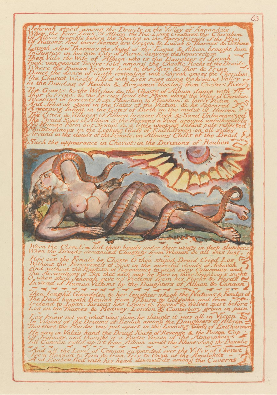 Jeruzsálem, 63. tábla, Jehova a druidák között állt ... alkotó: William Blake