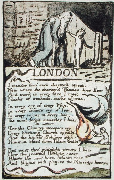 London, 51. lemez (Bentley 46) a Songs of Innocence and of Experience-ből (Bentley Copy L) 1789-94 (magas metszet tollal és WC-vel) alkotó: William Blake