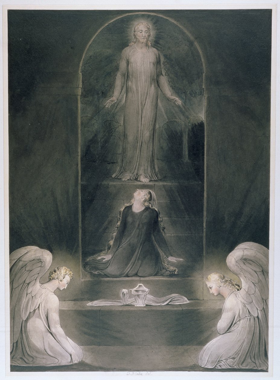 Mária Magdolna a sírnál, 1805 körül (wc és toll, fekete tinta a papíron) alkotó: William Blake