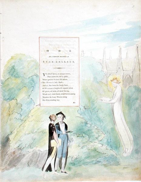 Óda az Eton College távoli kilátásairól, Thomas Gray verseiből, 1797-98-ban (wc és fekete tinta a papíron) alkotó: William Blake