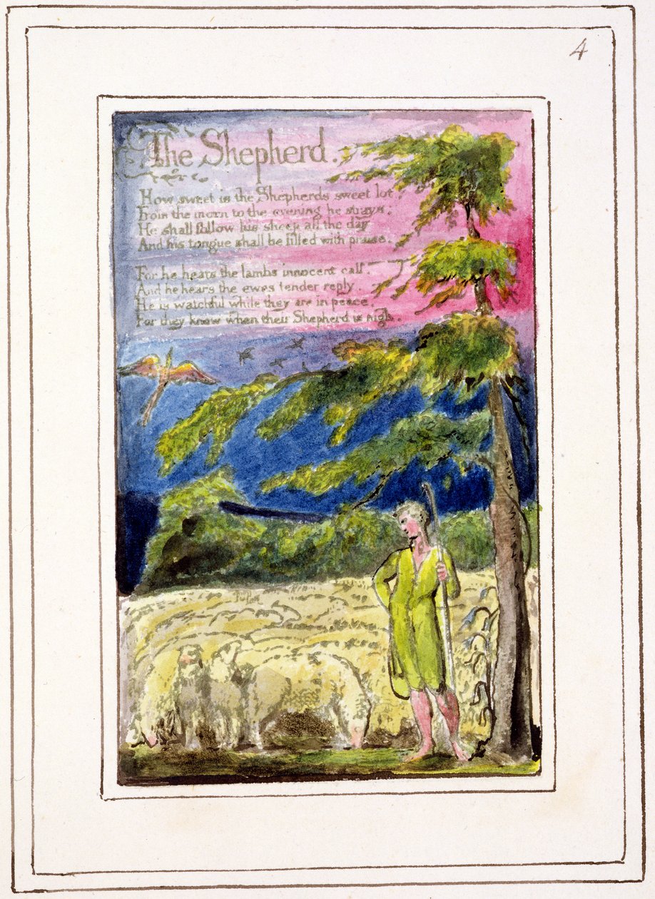 P.124-1950.pt4 A pásztor: 4. lemez a Songs of Inocence and of Experience-ből (R példány) 1802-2008 körül (rézkarc, tinta és wc) alkotó: William Blake