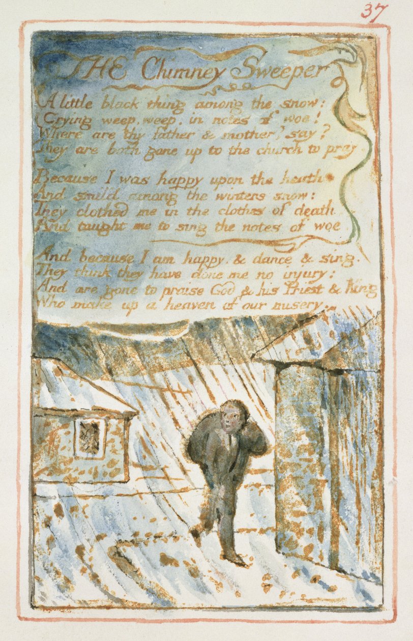 P.125-1950.pt37 A kéményseprő: 37. lemez a Songs of Inocence and of Experience-ből (AA példány) 1815-26 körül (rézkarc, tinta és wc) alkotó: William Blake