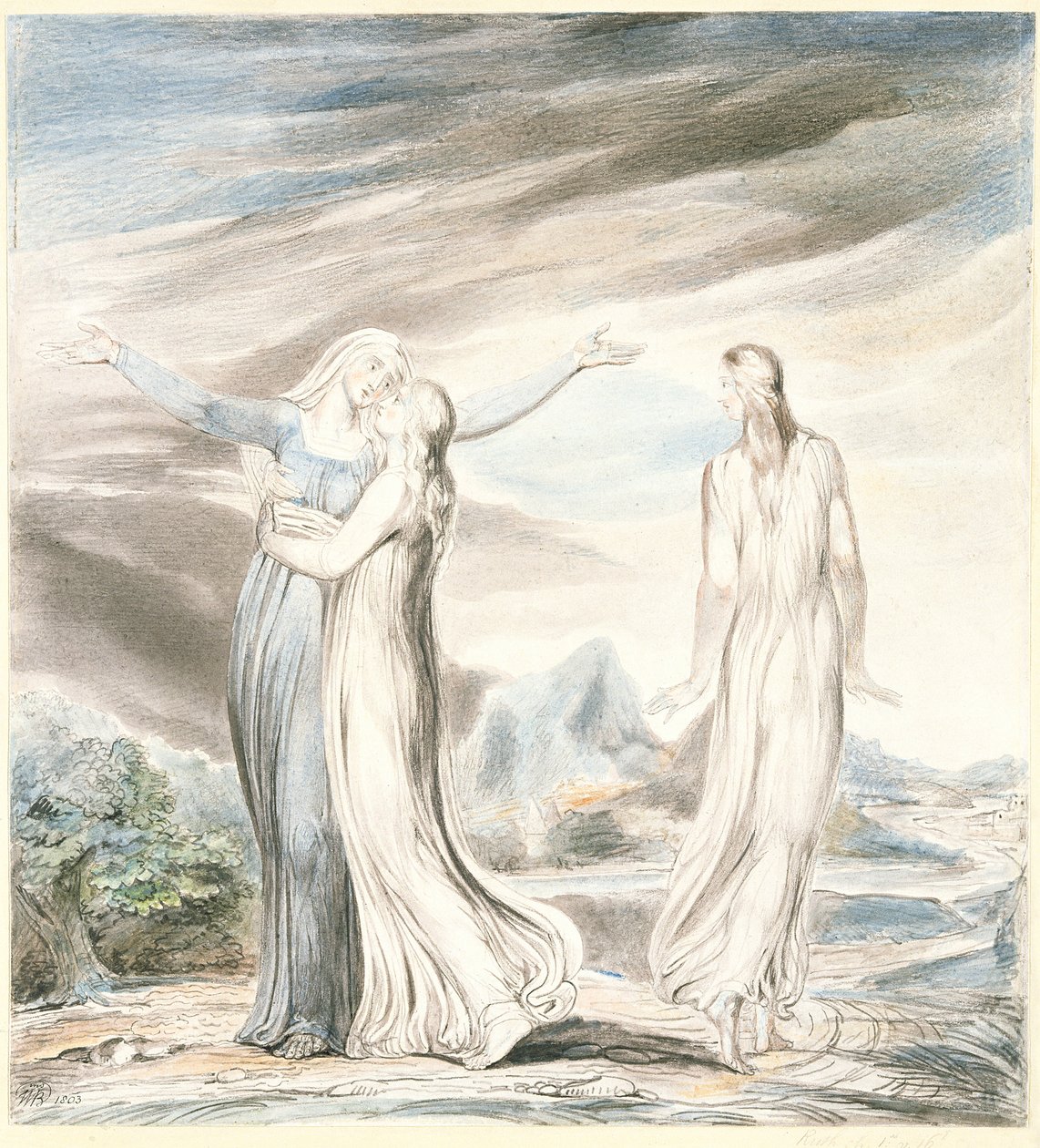 Ruth, a kötelességtudó leány, 1803 (ceruza és WC papíron) alkotó: William Blake