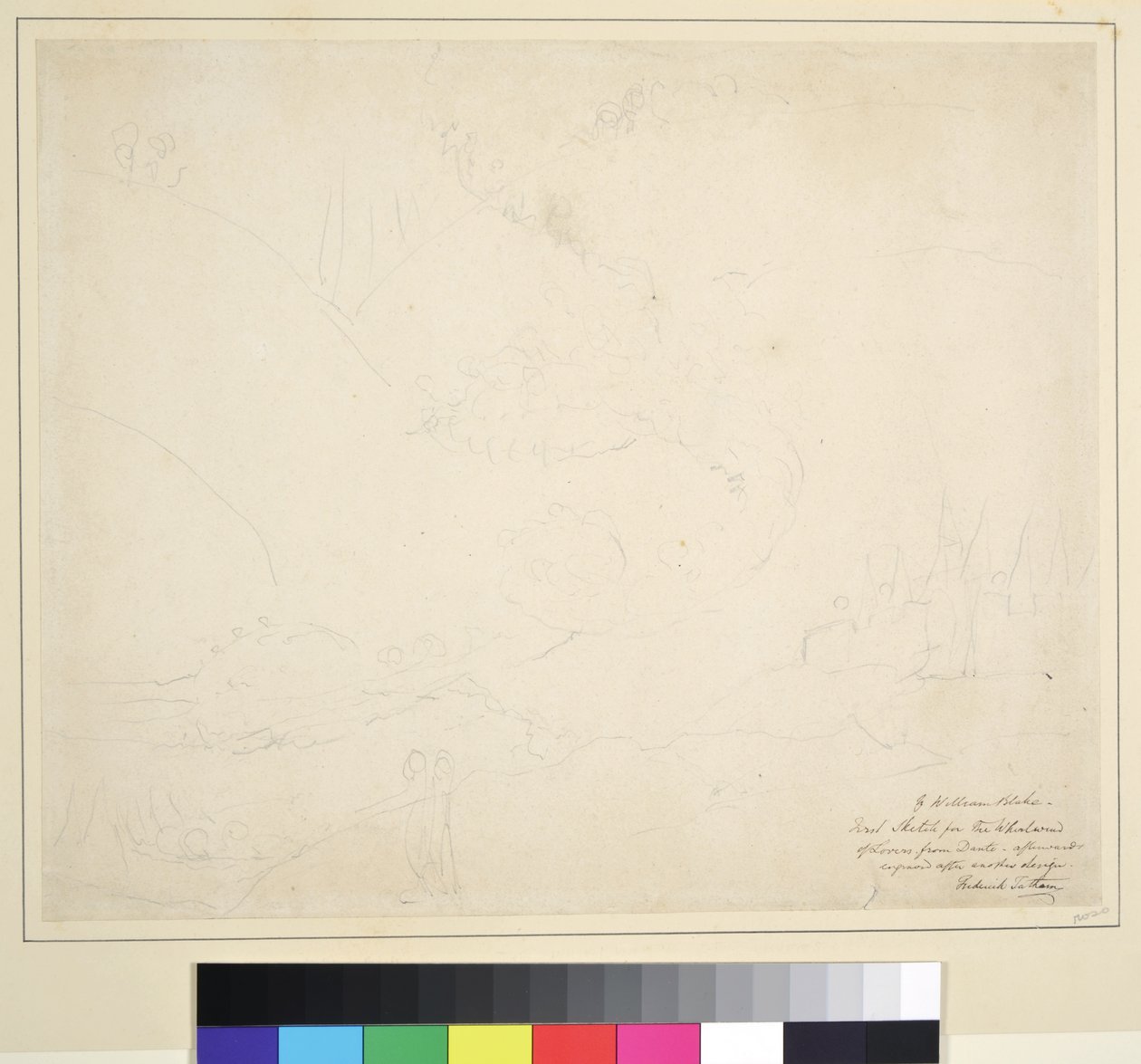 Vázlat „Az angyal átkel a Styxen, 1824-27 körül (grafit papíron) alkotó: William Blake