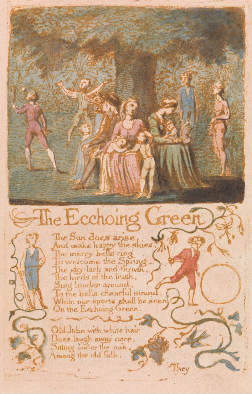 Az ártatlanság dalai, 10. lemez, A visszhangzó zöld (Bentley 6) alkotó: William Blake