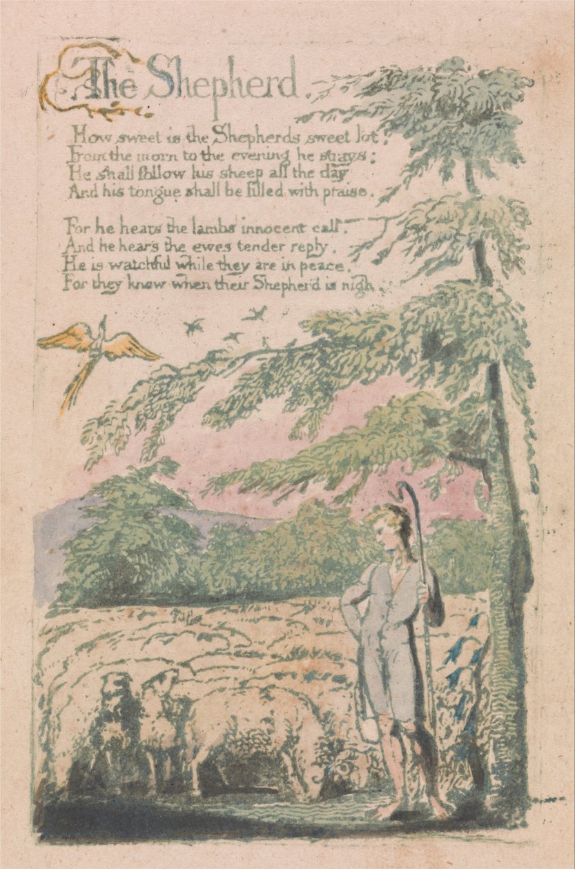 Az ártatlanság és a tapasztalat dalai, 4. lemez, A pásztor (Bentley 5) alkotó: William Blake