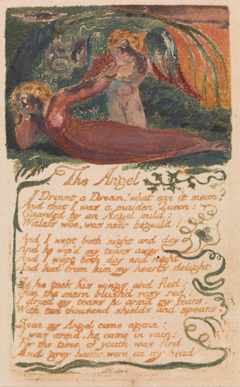 Az ártatlanság és a tapasztalat dalai, Tábla 40, Az angyal (Bentley 41) alkotó: William Blake
