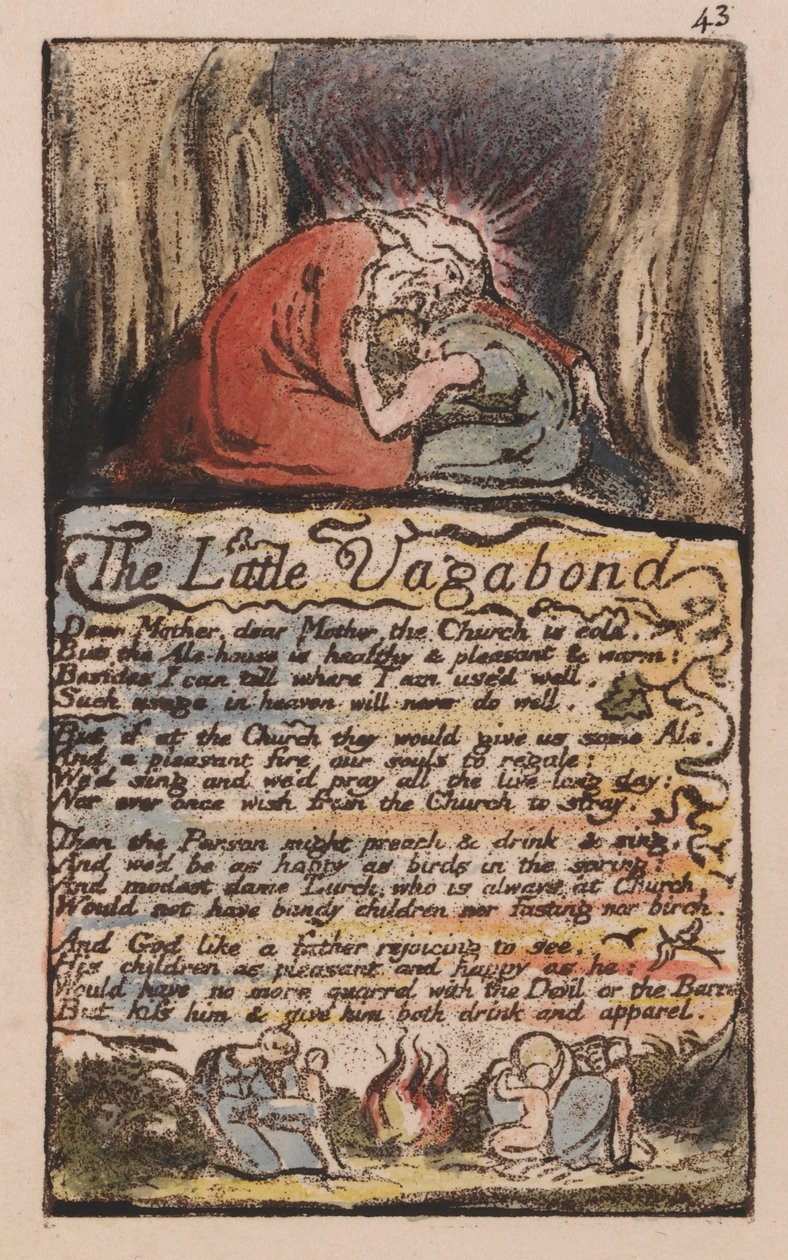 Az ártatlanság és a tapasztalat dalai, 43. lemez, A kis vándor, (Bentley 45) alkotó: William Blake