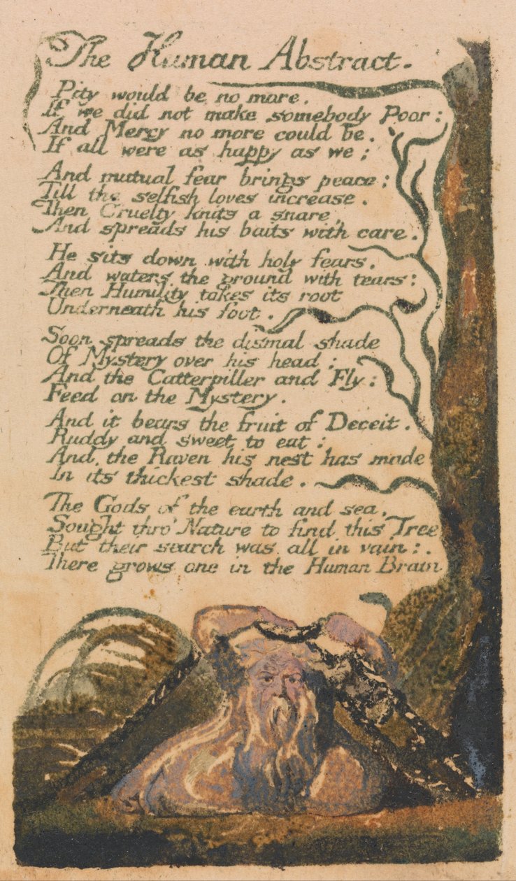 Az ártatlanság és a tapasztalat dalai, 46. lemez, The Human Abstract (Bentley 47) alkotó: William Blake