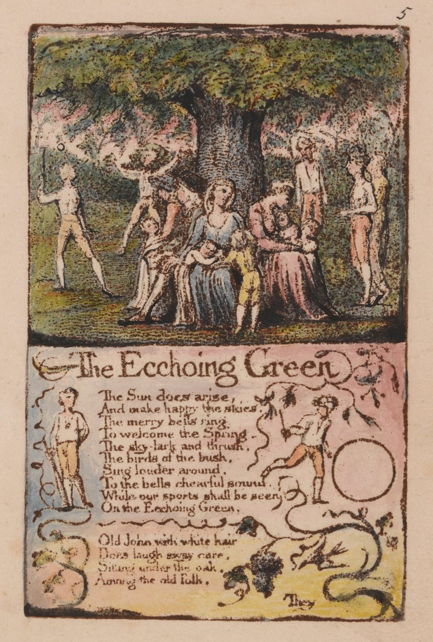 Az ártatlanság és a tapasztalat dalai, 5. lemez, A visszhangzó zöld (Bentley 6) alkotó: William Blake