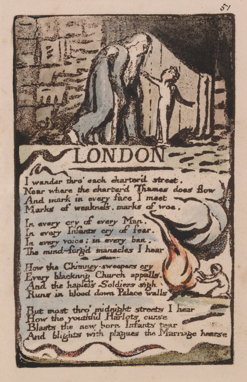 Songs of Innocence and of Experience, Plate 51, London (Bentley 46) alkotó: William Blake