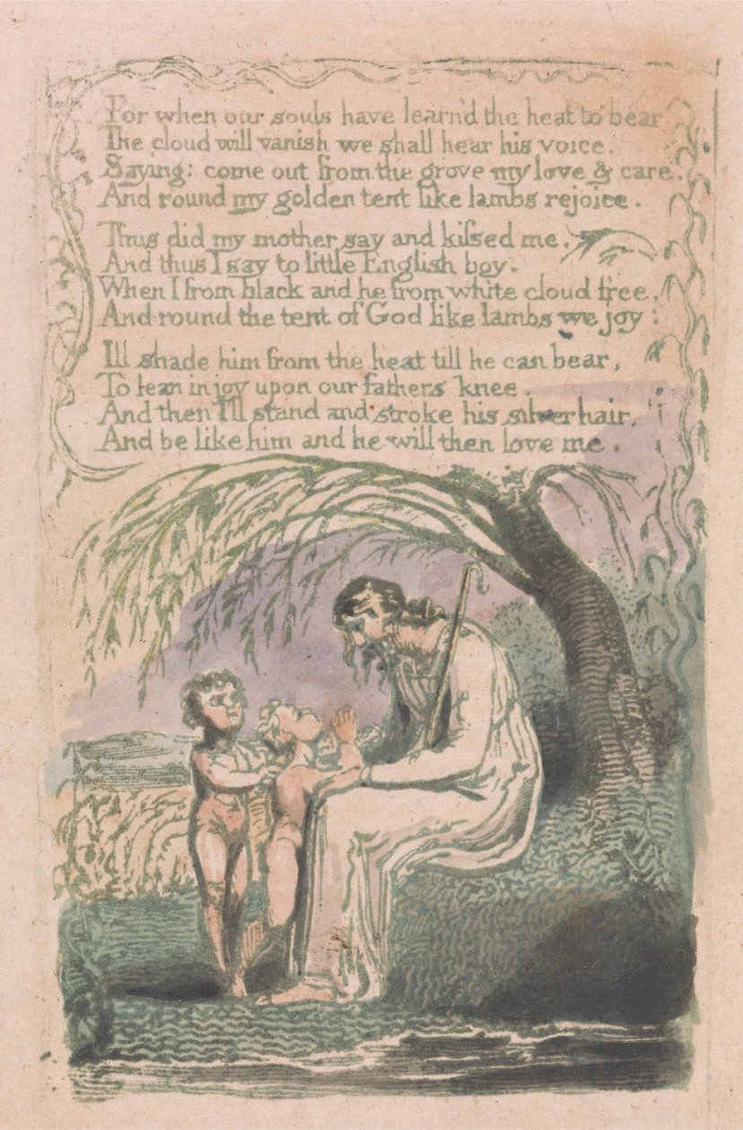 Az ártatlanság és a tapasztalat dalai, 6. lemez, A kis fekete fiú (Bentley 10) alkotó: William Blake
