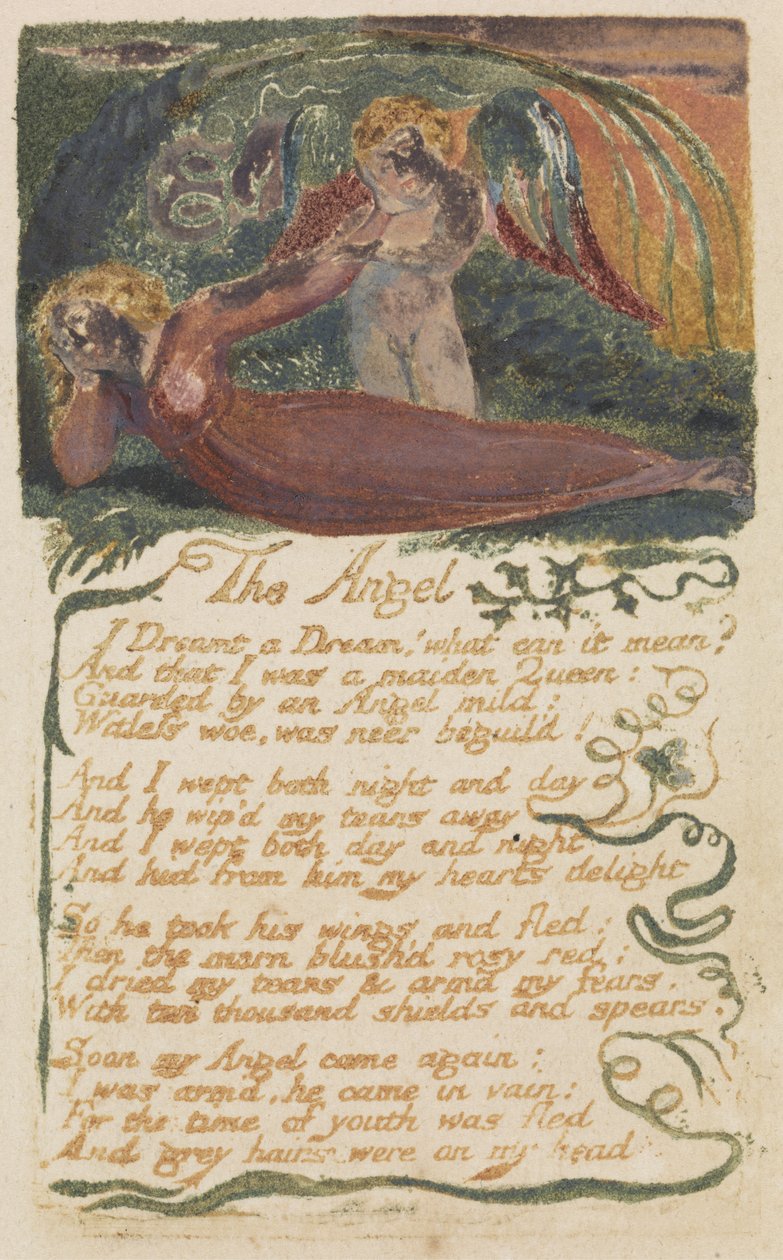 Az angyal, 39. lemez a Songs of Experience-ből, 1794 (domborműves wc-vel) alkotó: William Blake