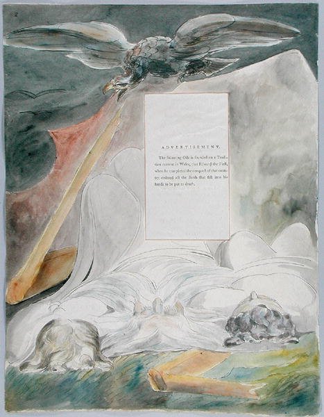 The Bard, 54. terv a Thomas Gray verseiből, 1797-98 (wc tollal és fekete tintával a papíron) alkotó: William Blake