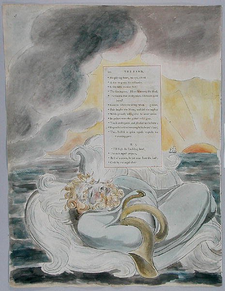 A bárd, 60. terv Thomas Gray verseiből, 1797-98 (wc tollal és tussal, papír) alkotó: William Blake