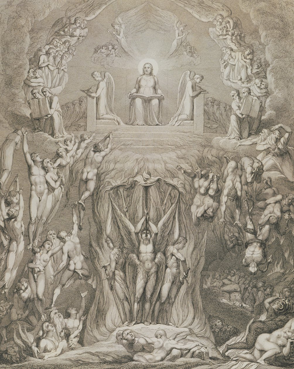 Az Ítélet napja, 9. o., William Blake (1757-1827) „The Grave, A Poem” című művéből, Luigi Schiavonetti (1765-1810) metszete, 1808 alkotó: William Blake
