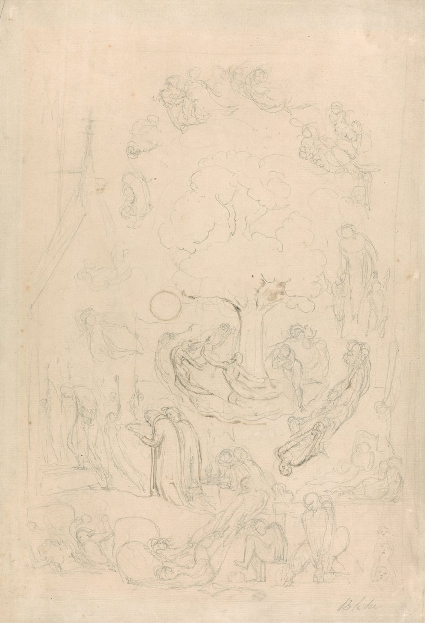 A szellemek gamboljai a végső ítélet előtti érzelmeik szerint alkotó: William Blake