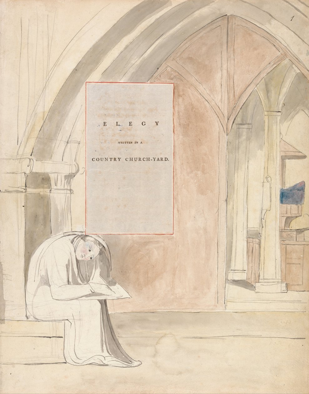 Thomas Gray versei, Design 105, Elégia egy vidéki templomudvarban. alkotó: William Blake
