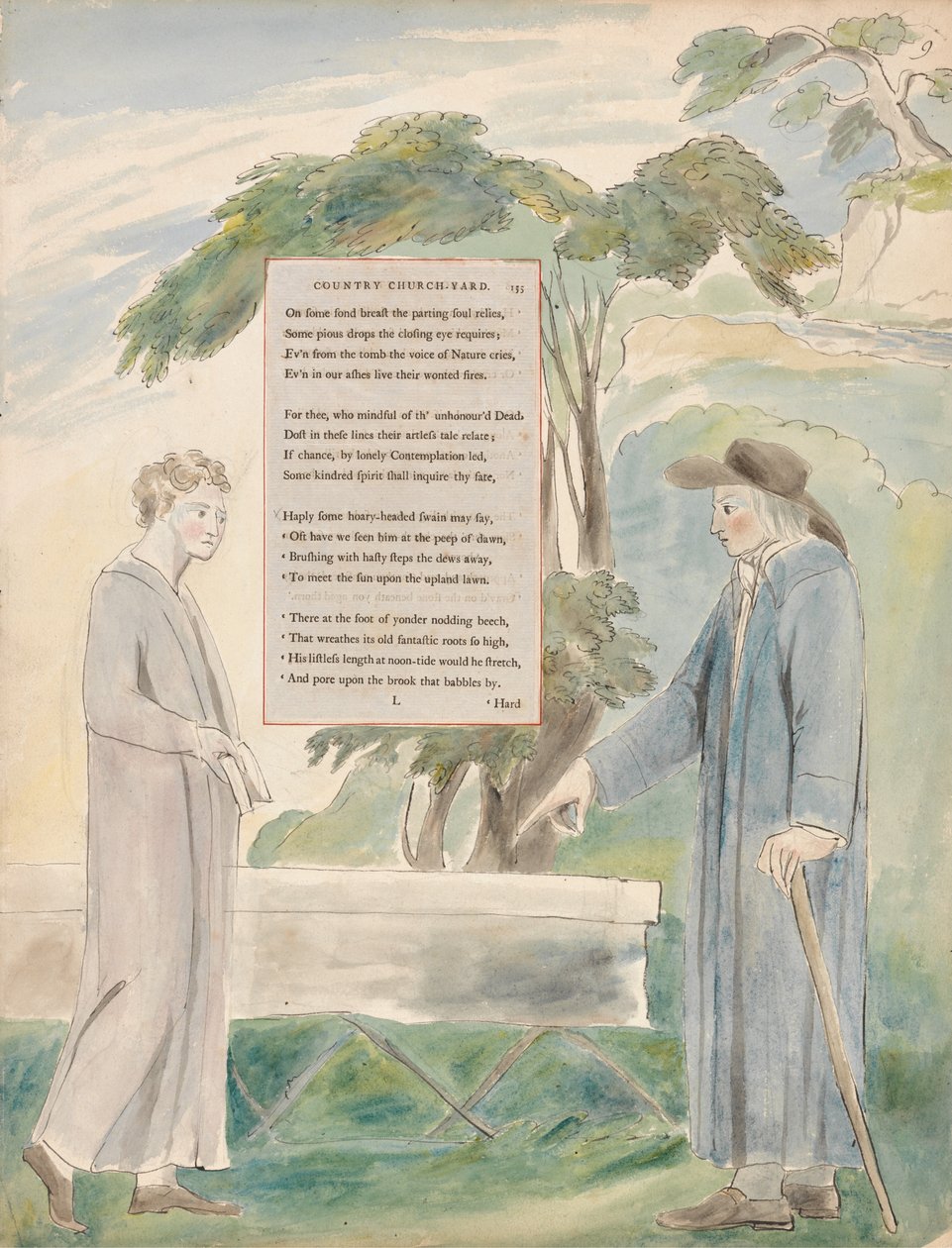 Thomas Grey versei, Design 113, Elégia egy vidéki templomudvarban. alkotó: William Blake