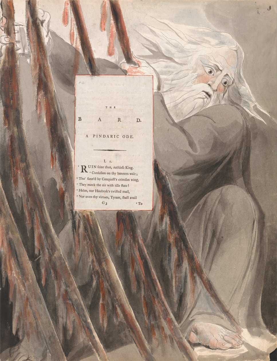 Thomas Grey versei, Design 55, The Bard. alkotó: William Blake