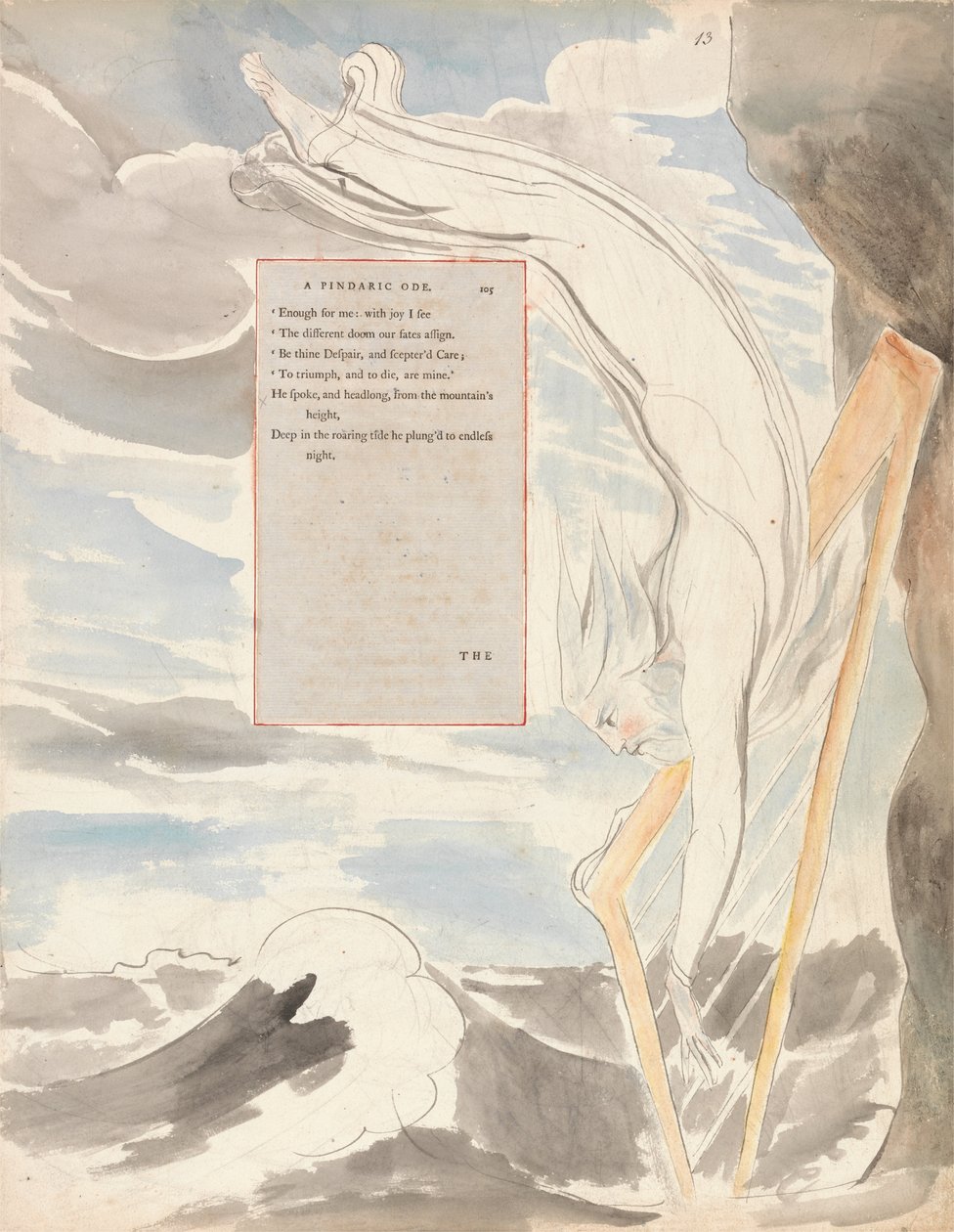 Thomas Grey versei, Design 65, The Bard. alkotó: William Blake