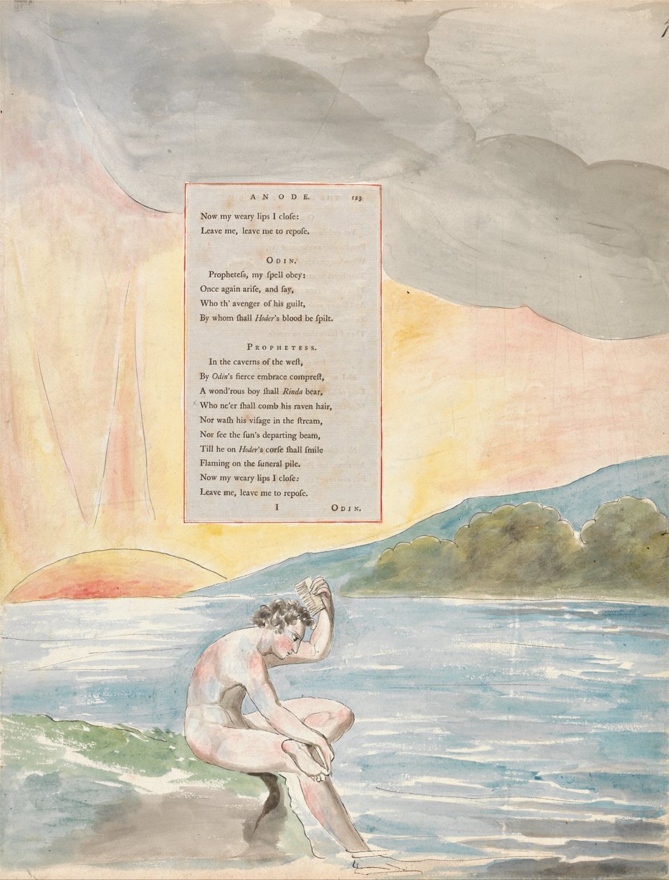 Thomas Gray versei, Design 83, Odin leszármazása. alkotó: William Blake
