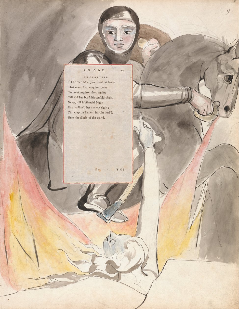 Thomas Gray versei, 85. tervezés, Odin leszármazása. alkotó: William Blake