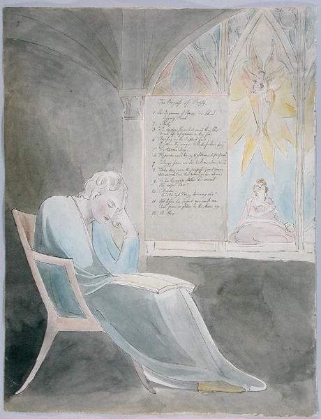 The Progress of Poesy, 42. terv a Thomas Gray verseiből, 1797-98 (wc tollal és fekete tintával a papíron) alkotó: William Blake