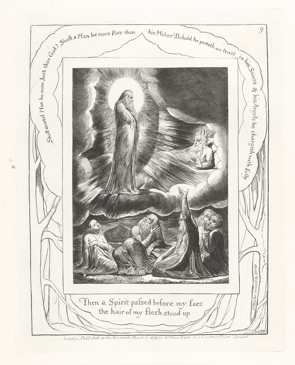 Aztán egy Szellem haladt el az arcom előtt, testem szőrzete felállt, 1825 alkotó: William Blake
